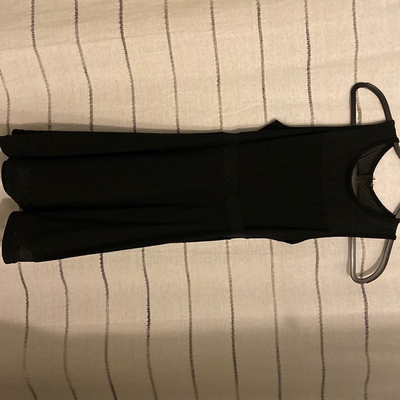 Dresses & Skirts - black dress with mesh at top and strip in middle